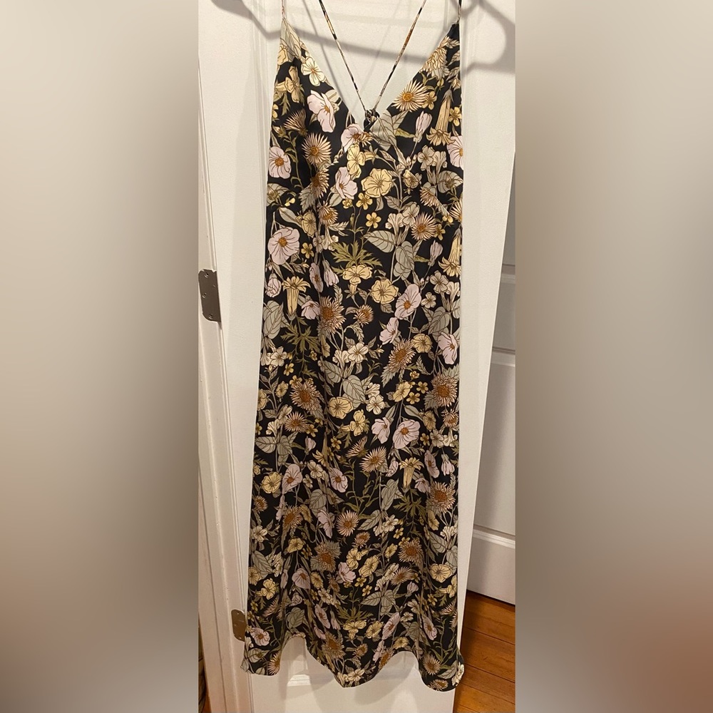 H&M v-neck floral midi dress